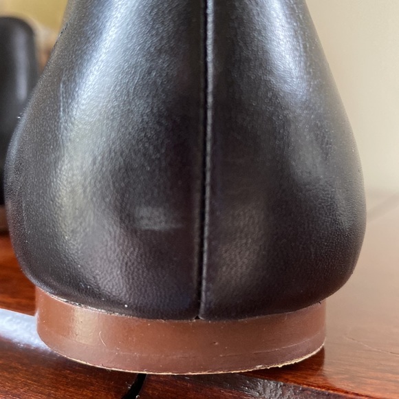 Halogen Black Leather Pointed Toe Slip On Flat Shoes Size 8 - Picture 13 of 14